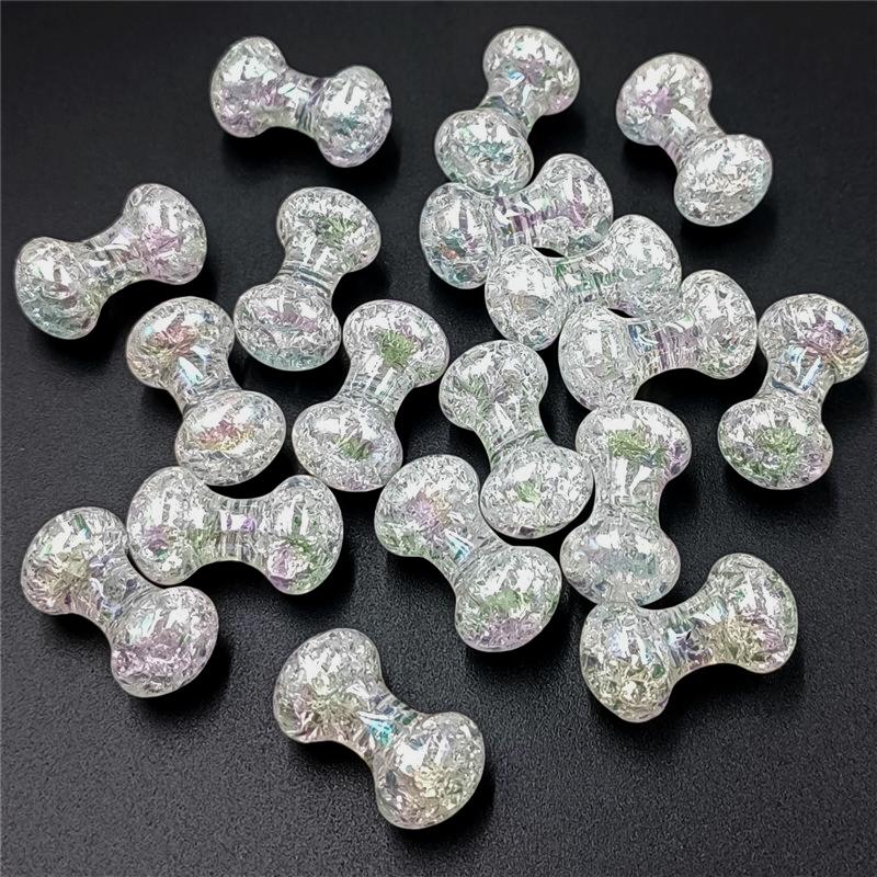 Материалы для изготовления украшений своими руками ручной работы, модные аксессуары в виде гантели, креативные бусины-вспышки цвета кристалл AB, 5 шт., браслет, ожерелье, акриловые аксессуары