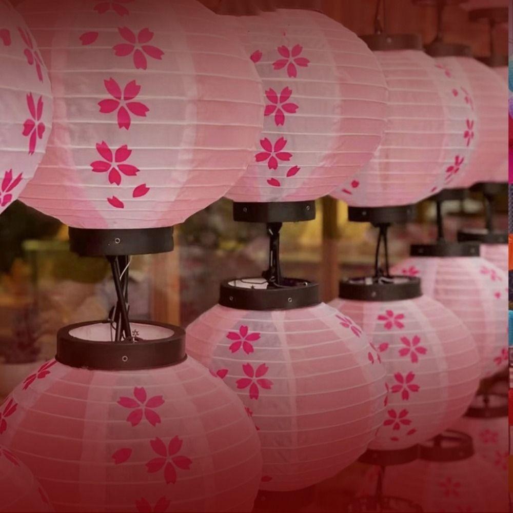 Reusable Winter Melon Lantern Cherry Blossom Printed Festival Lantern Hanging Lantern  Restaurant