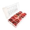 600pcs 12 Sizes Red Steel Paper Fiber Flat Washer Kit With Plastic Box Insulation Washer Gasket Nut & Bolt Set