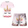 Fashion Kids Baby Boy Girls Sports Unicorn Cartoon T Shirt Clothes Baby Girls 2023 Summer Suit 3D Tshirt Pants 2Pcs Outfit Set