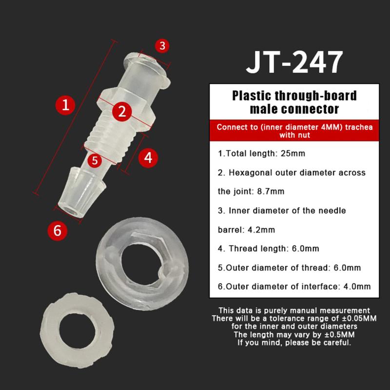 1PC Luer Lock Adapter Straight Through Plate PP Plastic Air Valve Pipe Subpackaging Instrument Syringe Air Tube Connector