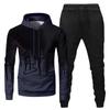 Mens Hooded Sports Tracksuit Unisex Two-Piece Running Outfits Long Sleeve Pullover Hoodies Sweatshirt+Sweatpants Set