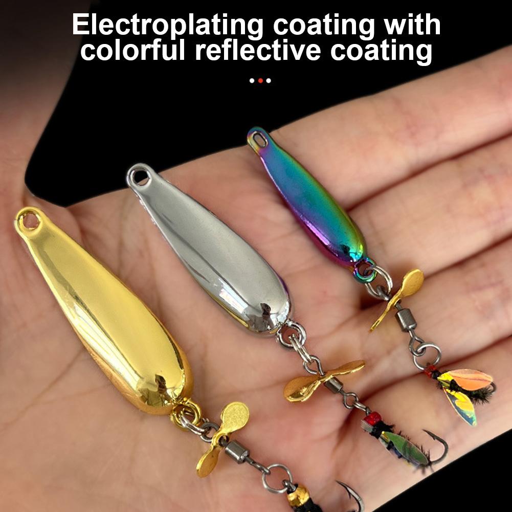 5 шт./Коробка Наживки для нахлыста Вращающийся блесна Крючки-мушки Искусственные приманки-ложки Мушки Насекомые Наживки Наживки для ловли форели и окуня