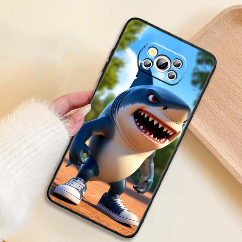 Tung Tung Sahur Аниме Арт Для Xiaomi Mi Poco F3 F4 F5 F6 X3 X4 X5 X6 X7 M3 M4 M5 M6 M7 GT Pro 5G Черный Чехол для Телефона