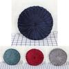 Soft Plush Fabric Round Pumpkin Pillow With Pleated Design For Stylish Home Decor