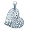 [G7881] - Silver Pendant 'Love Flora' White Silver (rhodium Plated) - 15x15 Mm