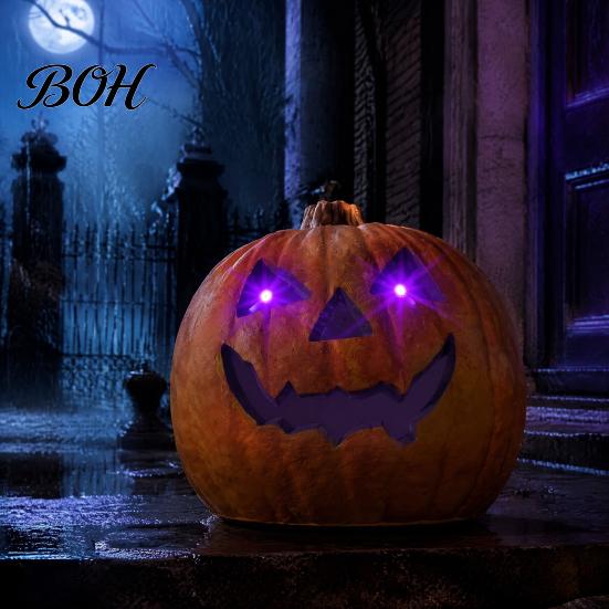 Indoor Outdoor Festive Decor 6Pcs Halloween LED Glowing Eyes with Timer And Remote, Light Up Purple for Pumpkins Skeleton Eyes, Horror DIY Masques,