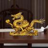 Brass Dragon Feng Shui Statue – Chinese Power, Prosperity & Protection Figurine for Entryway, Home Office Desk or Shelf Decor, Lucky Gift for Boss,