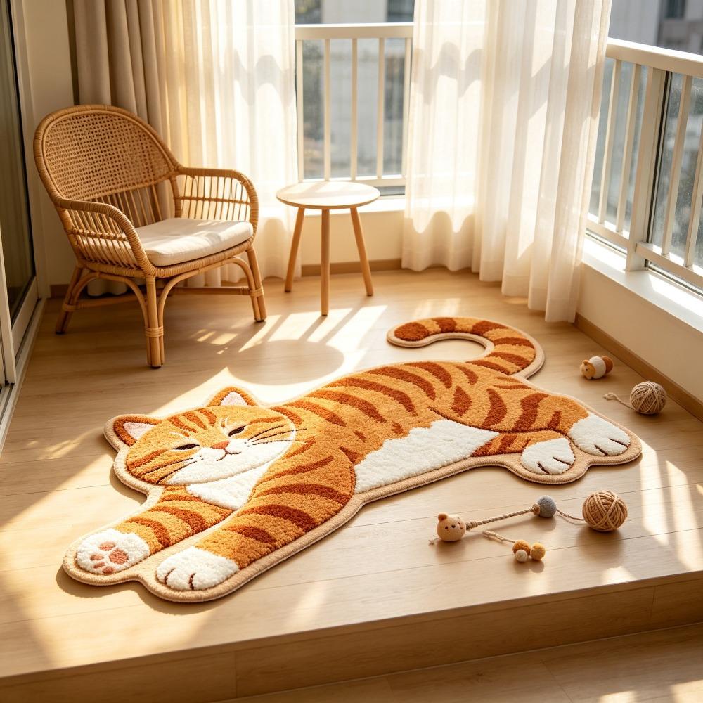 Soft Faux Cashmere Faux Animal Print Rug Moisture Absorbent Bathroom Floor Mat Living Room Floor