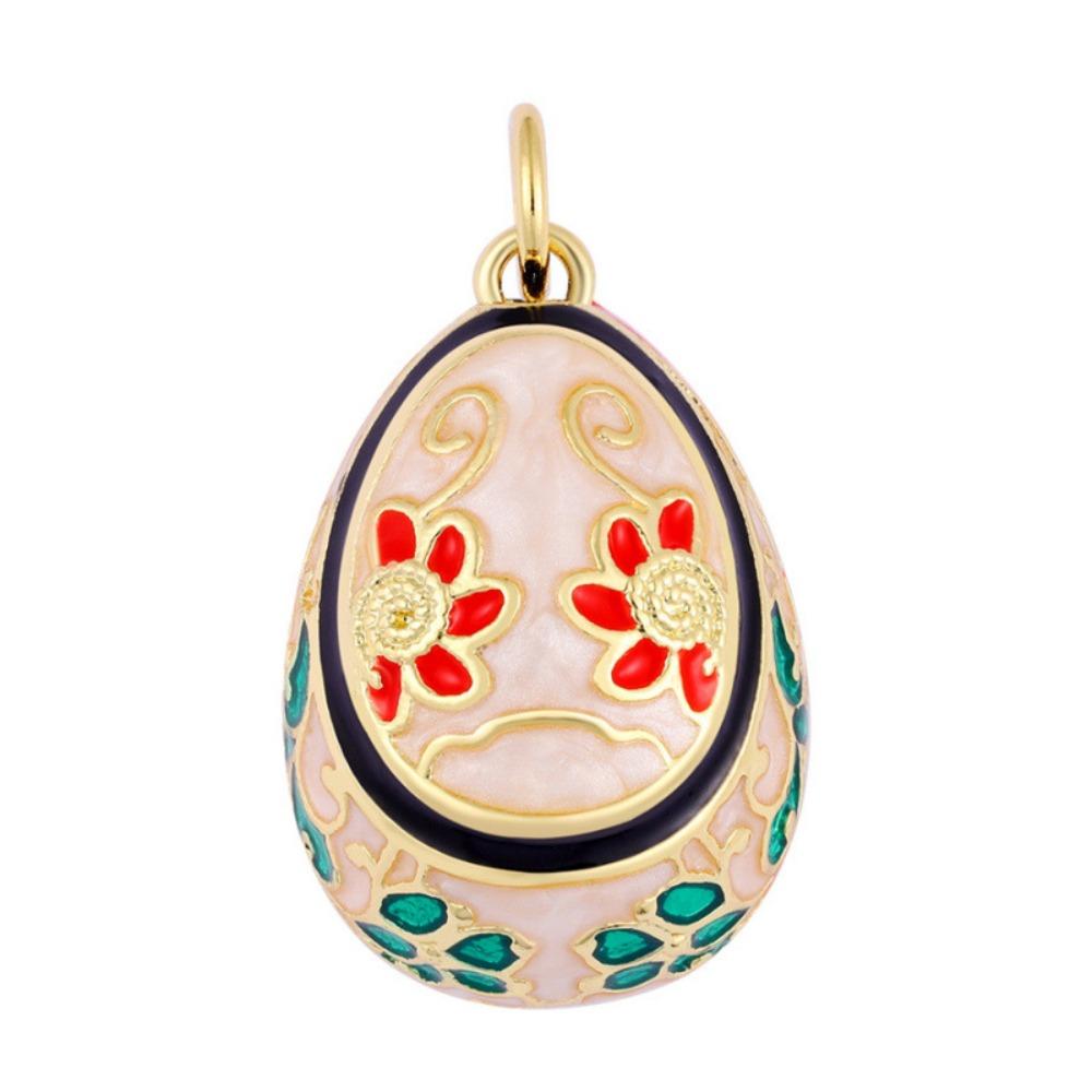 Цветочная подвеска в виде пасхального яйца, циркониевое колье-подвеска, легкая роскошь, цветная эмалевая подвеска, для вечеринки