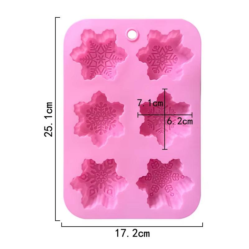 2pcs Creative Practical Random Color Snowflake Shape Silicone Mold Handmade Soap Mold Party Gift