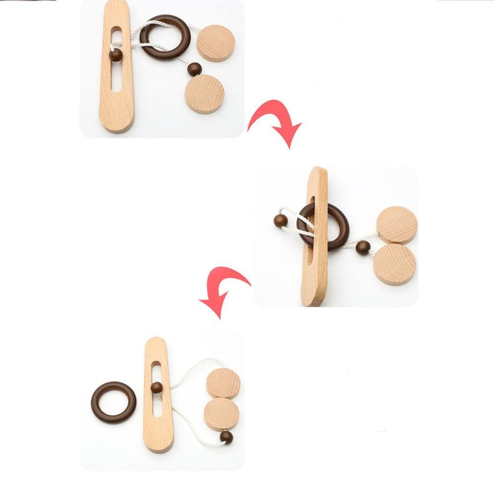 Wooden Threading Rope Loop Puzzle Brain Teaser Classic Gifts