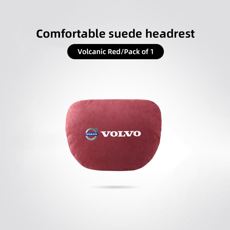 Volvo Car Suede Seat Headrest Cotton Neck Pillow For Volvo V60 V40 XC90 S60 C30 XC60 V70 S90 Rdesign Auto Interior Lumbar Pillo