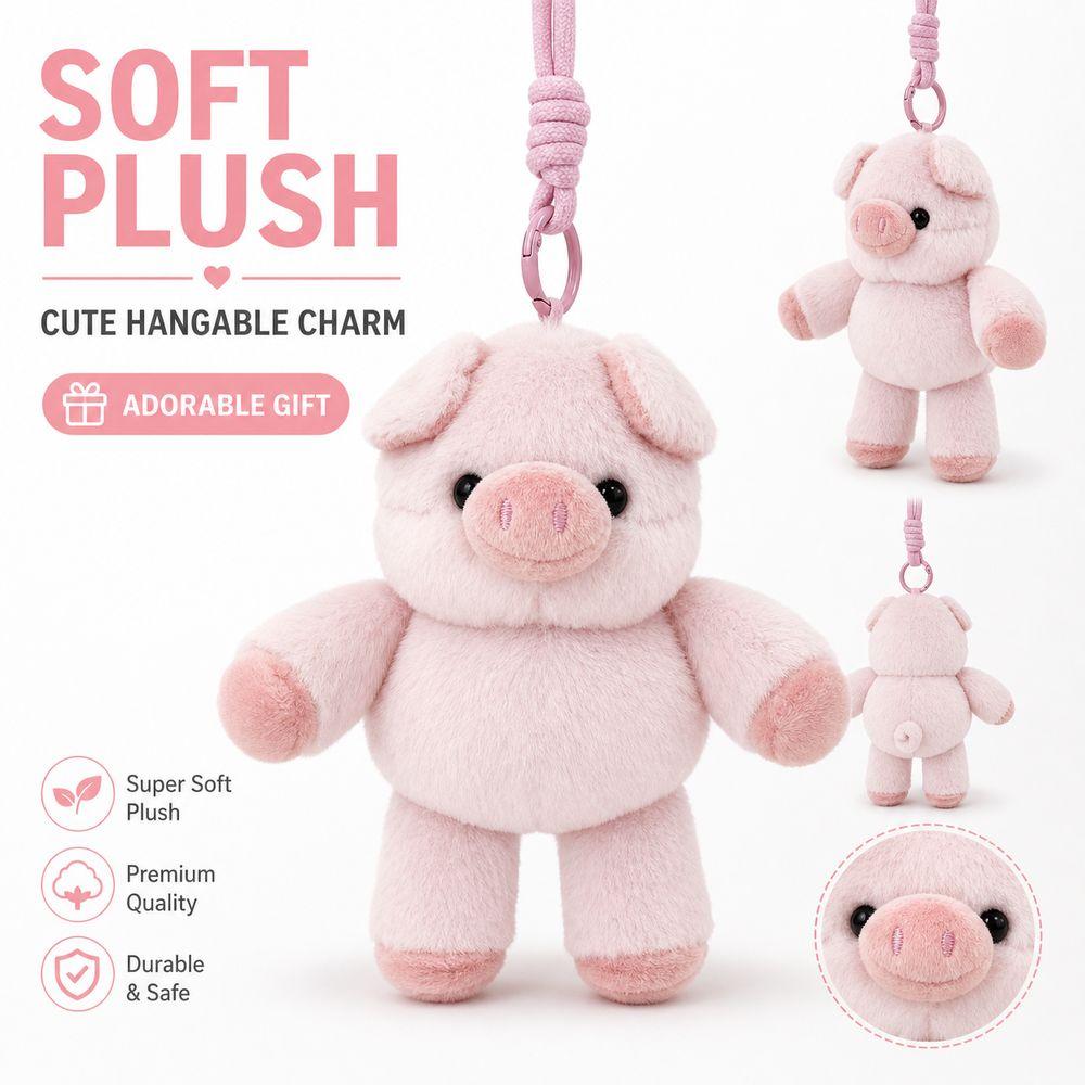 Shake Feature Plush Keyring Wiggly Design Stuffed Keychain Cute Plush Keychain For Adults