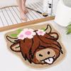 Funny Cow Door Mat Wear Resistant Highly Absorbent Non-Slip Specially Shaped Animal Floor Mat Welcome Rug
