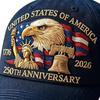United States 250th Anniversary Cap Adjustable Retro Washed Patriotic Baseball Cap 250 Year American Anniversary Hat for Men