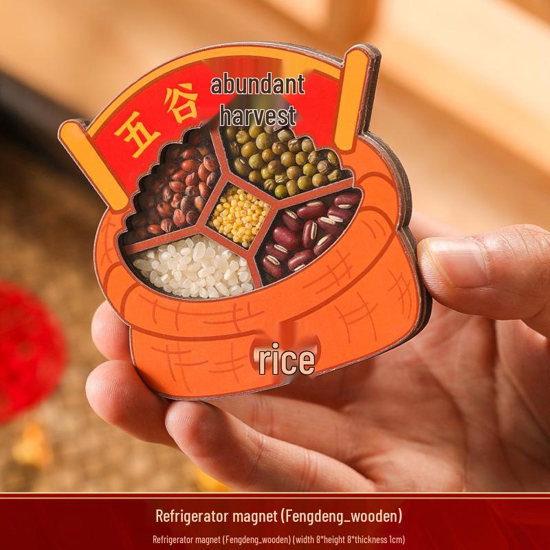 Новогодний конь Магнит на холодильник Наклейка на дверь - Праздничное украшение с иероглифом Фу