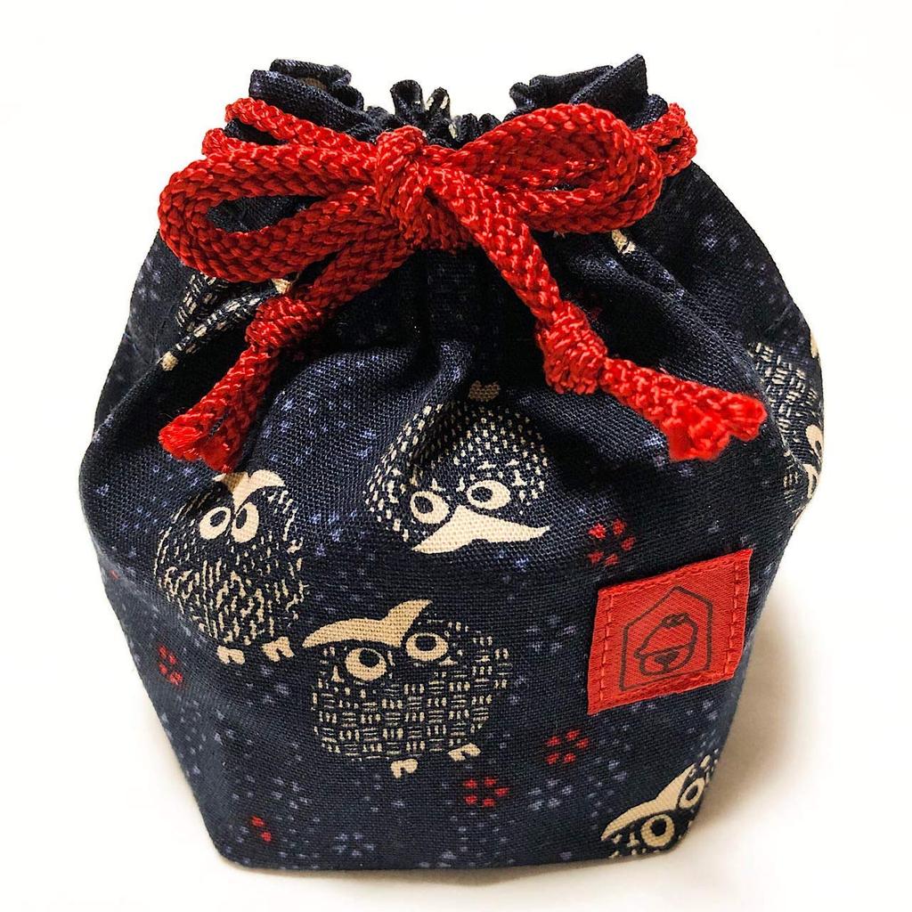 Tendo Shogi Pieces Maple Carved Shogi Pieces and Suzukado Original Piece Bag (Owl Design)