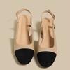 2024 Summer New Colorblock Splicing Shallow Mouth 2024able and Simple Style Outwear Women's Sandals High Heel Single Shoes Women