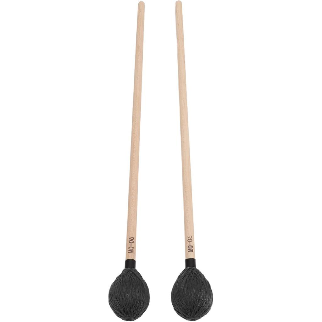 Marimba Mallets, 1 Pair Marimba Mallets Medium Hard Yarn Head with Maple Handle for Percussion Playing MQ‑06 (Black)