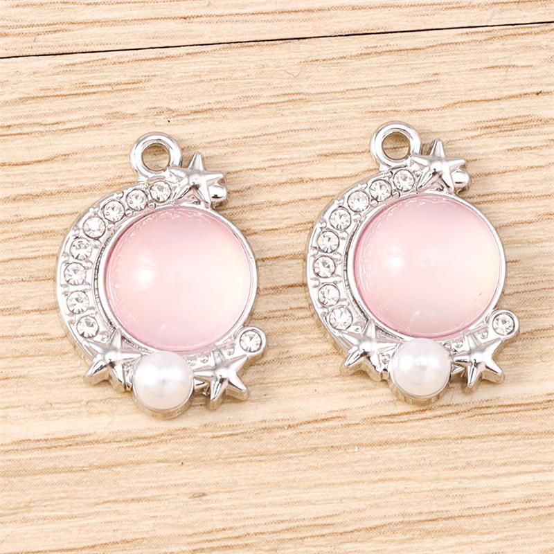 5 шт. 14x20 мм Элегантные красочные хрустальные подвески-шармы в виде луны для изготовления ювелирных изделий, подвески для серег-капель, ожерелий, браслетов, DIY поделки, подарки