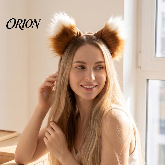 Soft Plush Wolf Ears Fluffy Fox Headband for Costume Party, 3D Ear Realistic Women Hair Accessories, Decorative Hairband Girls Party Dress Up