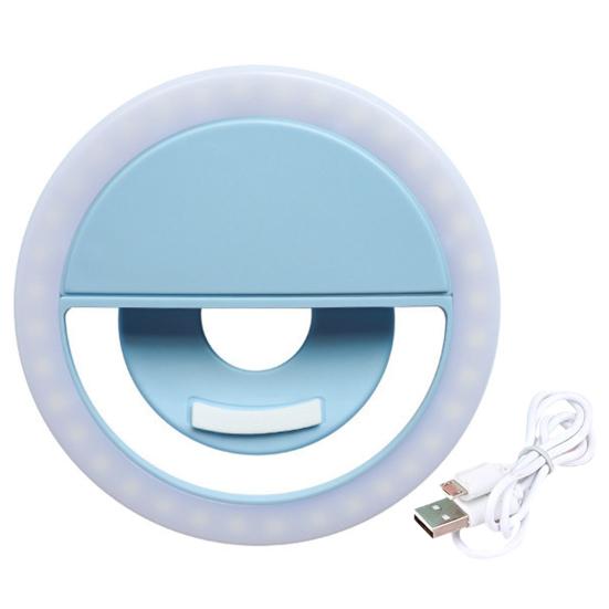 LED Rechargeable Selfie Fill Light Modes Ring Clip-on Round Beauty 3 Light Portable Anti-slip