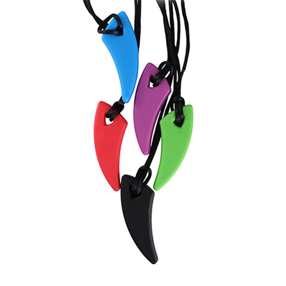 Silicone Anti Autism ADHD Biting Teether Necklace Chewy Necklace Sensory Chew Teething Toys