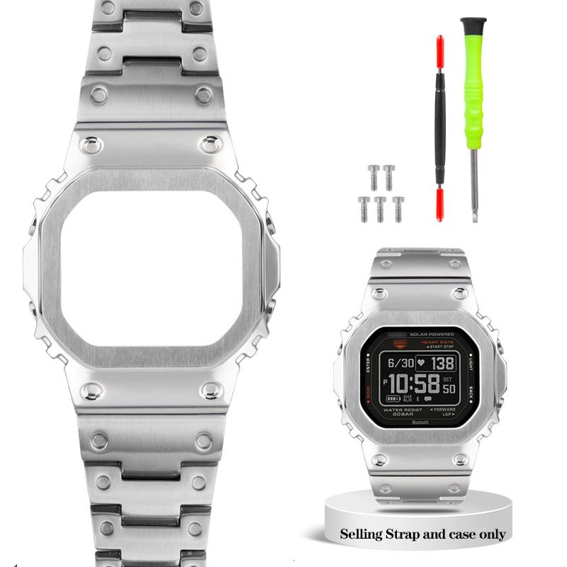 Модифицированный безель ремешка для часов G-SHOCK Casio DW-H5600 DWH5600 Bluetooth Пульсометр Корпус из цельной нержавеющей стали Браслет Цепочка