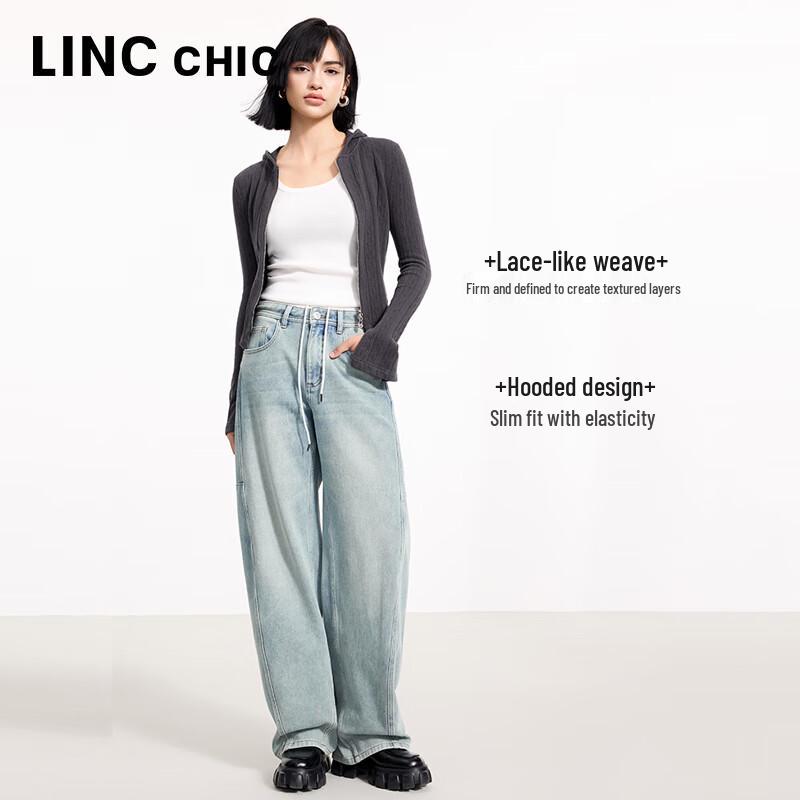 Jinyujie Women's Slim Fit Hooded Knit Cardigan S251CR198Y