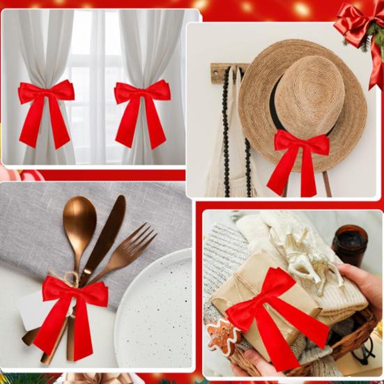 2 Pcs Wreath Sash for Front Door Blank Satin Wreath Sash Embroidery Monogram Plain Ribbon Accessories for Xmas Party Yard Doorway Indoor Outdoor Wall