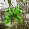 2Pcs Frog Figurine Flower Pot Vase Hugger Planter Hanging Frog Resin Animal Statue Sculpture Indoor Outdoor Garden Decoration Ornament