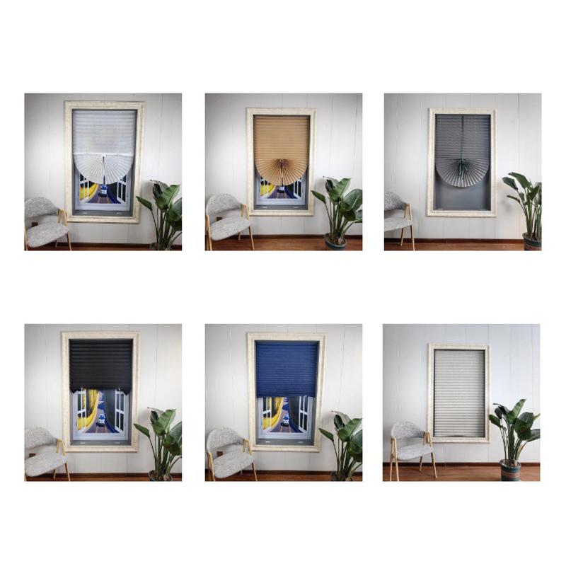 Плиссированные жалюзи, занавески для приватности, самоклеящиеся солнцезащитные шторы, простые затемняющие шторы для спальни, гостиной, балкона