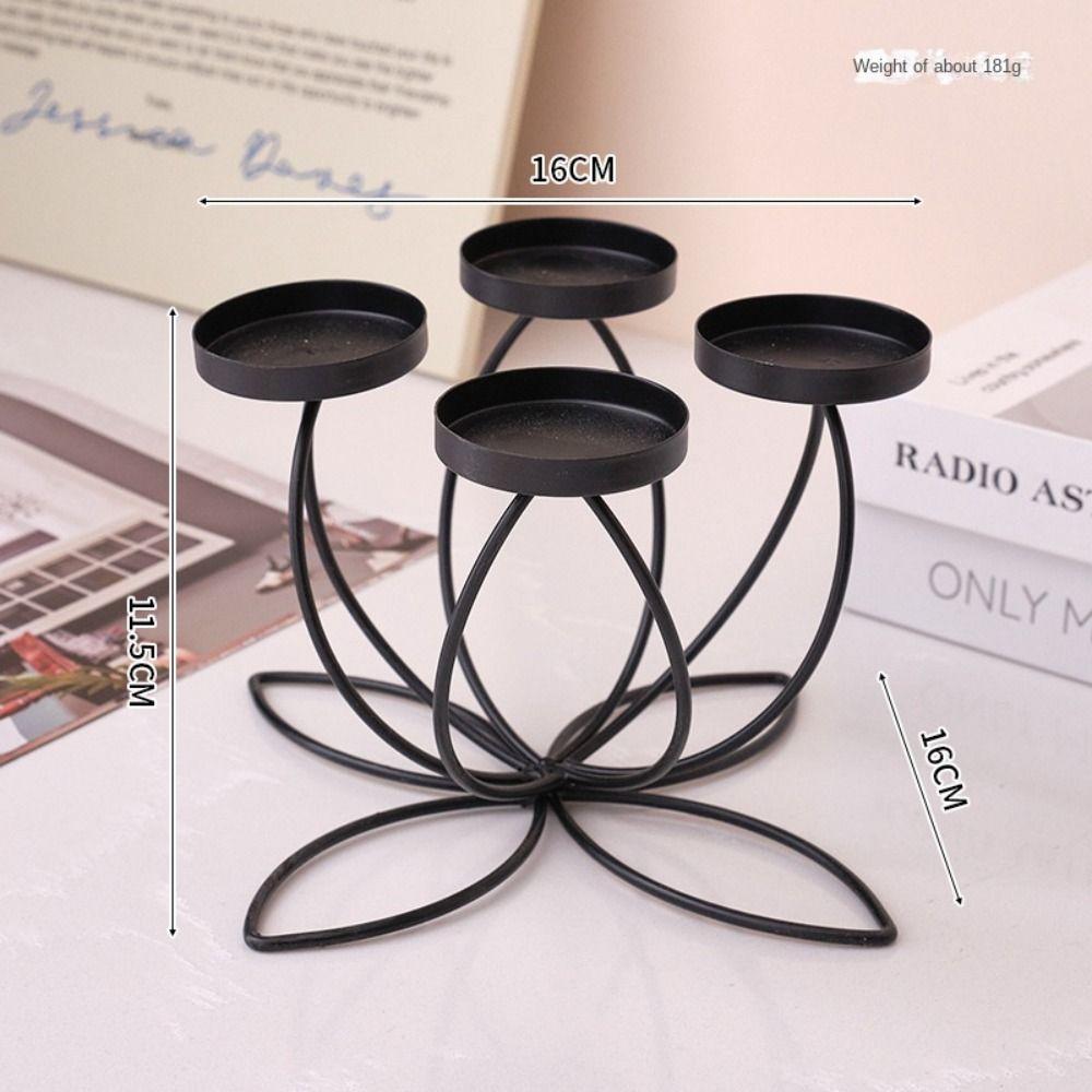 Iron Candlelight Dinner Props Holder Table Decoration Romantic Candlestick Holder  Bedroom