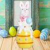 Статуэтка пасхального кролика, резиновые фигурки кроликов с цветком/яйцом/морковкой, настольные украшения для домашнего офиса, фермерского дома, весенний декор