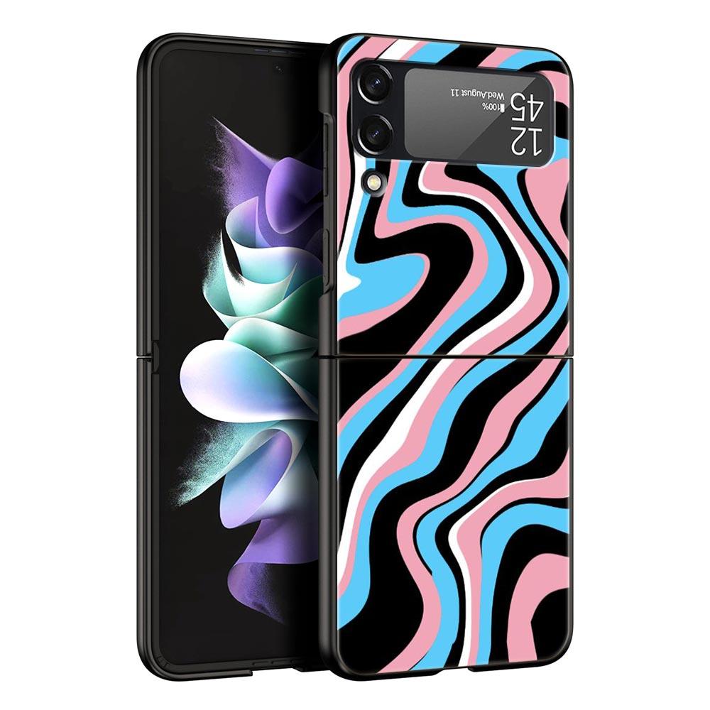 Роскошный подарочный чехол для телефона Samsung Galaxy Z Flip 4 Fold, черный, жесткий чехол для Samsung Z Flip 3 5G, чехол с абстрактной эстетикой