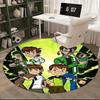 1pc Ben 10 Alien Force Round Carpet - Anime Design Office Chair Mat, Non-Slip Rug for Home Decor, Living Room, Bedroom
