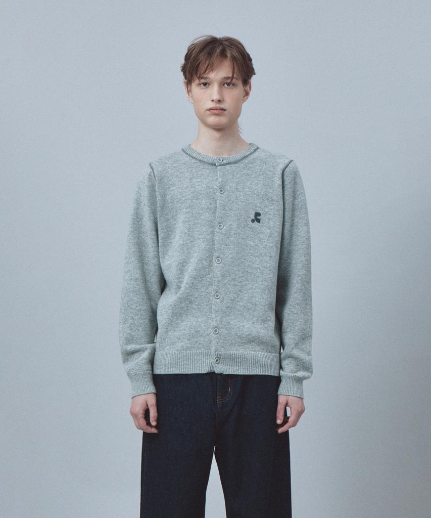 REST&RECREATION Stitch Wool Knit Cardigan - Gray