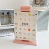 Cartoon Cartoon Desk Planner Page Flipping 2026 Cute Student Calendar 2026 Desk Calendar  Office