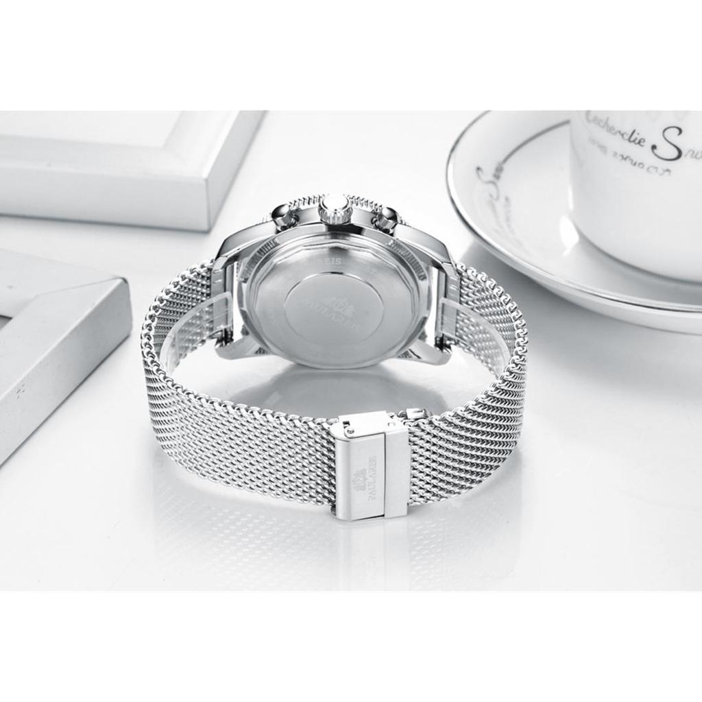 Paulareis Полностью автоматические механические многофункциональные часы с ночным светом и сетчатым стальным ремнем, мужские часы Super Ocean, автоматические часы