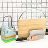 Pot Cover Rack Household Cutting Board Shelf Storage Rack Knife Rack Cutting Board Rack Kitchen Nail Hole Free Plastic Multi-functional Cutting