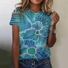 Fashion Printed Top Women's Short Sleeved Streetwear Summer Fashion Women's Casual Round Neck T-Shirts Women’s
