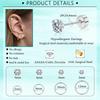 8 Pairs Hypoallergenic Stud Hoop Earrings Set for Women Men Surgical Steel Seamless Earrings,Dainty Small Flat Back Earrings