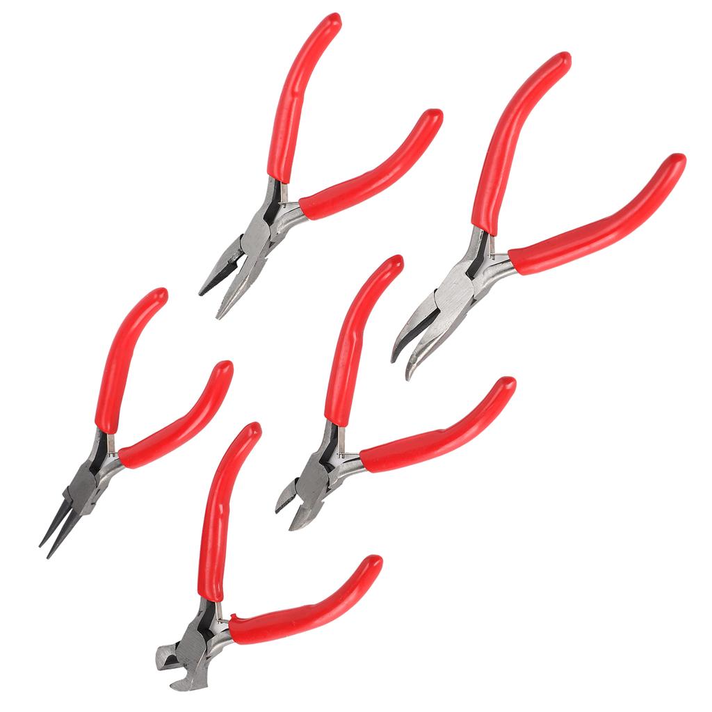 5pcs set Steel Jewelry Pliers Cutter Tools Kit Round Bent Nose