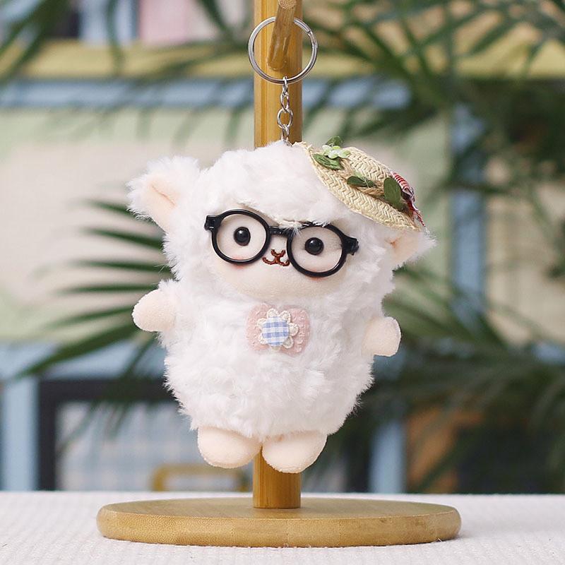 Plush Sheep Keychain With Cute Woolly Design For Bag Decor And Gift