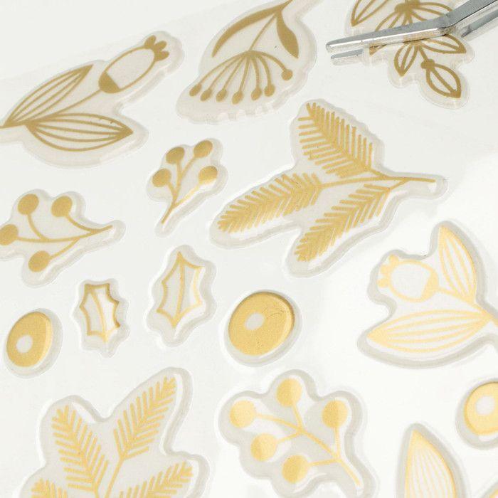 Puffies Stickers - Gold Foliage