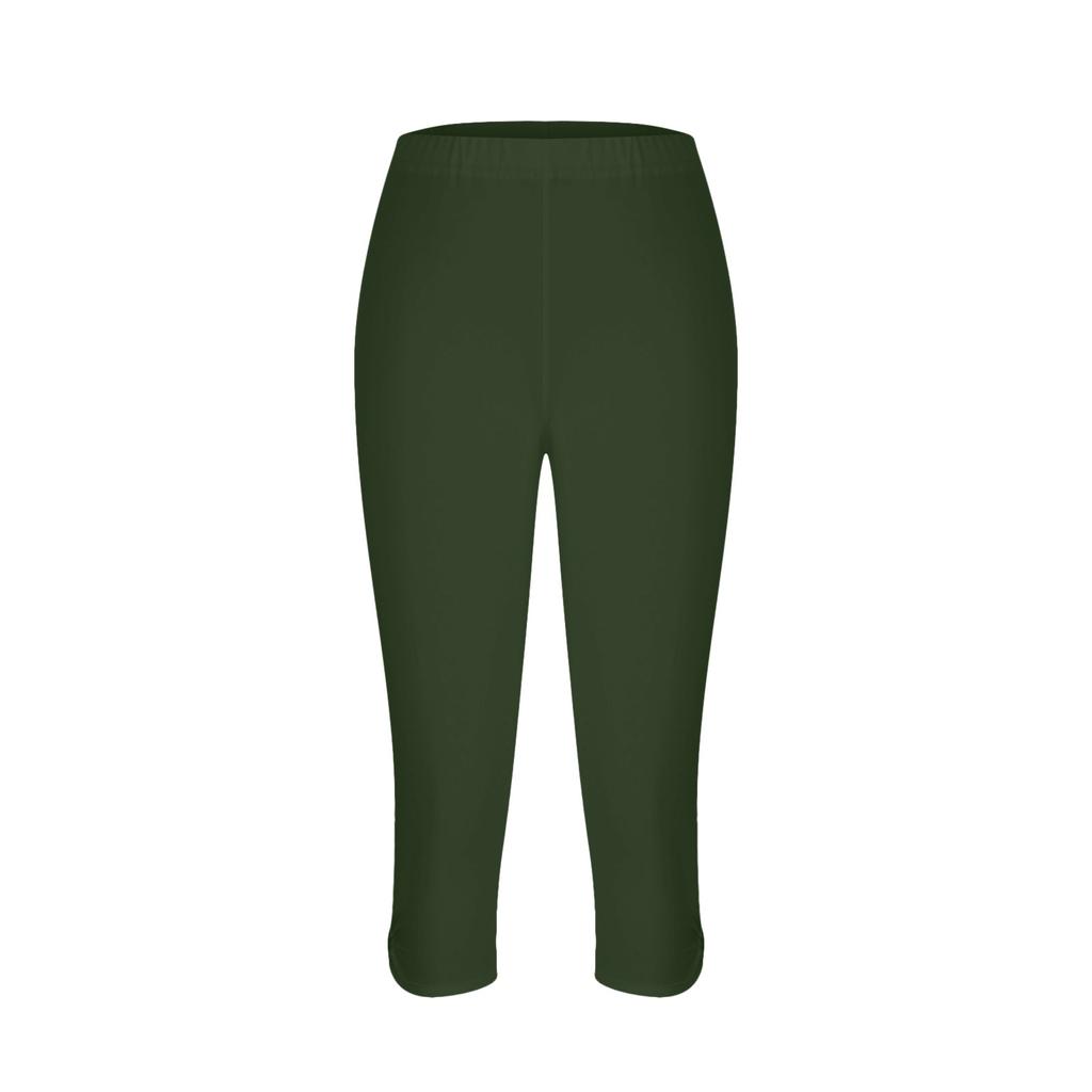 Женские летние эластичные укороченные брюки с высокой талией и шнурком, повседневные облегающие широкие брюки, укороченные брюки