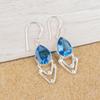 Серьги с голубым топазом Swiss Blue Topaz Gemstone Earring, 925 Solid Sterling Silver Earrings Jewelry Handmade Earrings, Silver Jewelry For Gift