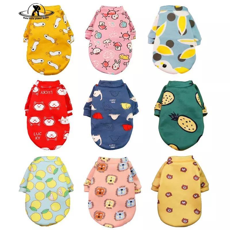Толстовка с капюшоном для маленьких собак с милым принтом, зимняя теплая одежда для домашних животных, свитер для чихуахуа, ши-тцу, пуловер для щенков, кошек, одежда для собак