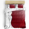Red Rose Flower Plant White Duvet Cover Bed Bedding Set Home Textile Quilt Cover Pillowcases Bedroom Double Bedding Set No Sheet